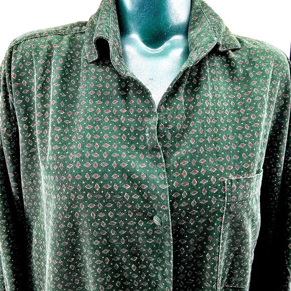 VTG Victoria’s Secret Country Green Floral Nightgown Sleep Shirt Dress L 3285 - Picture 3 of 9